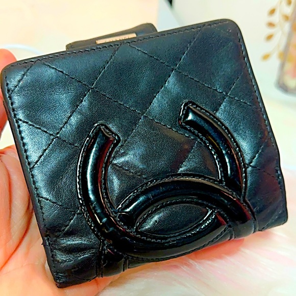 CHANEL Wallet Quilted Leather Purse Cambon CC Compact Black - Picture 5 of 14